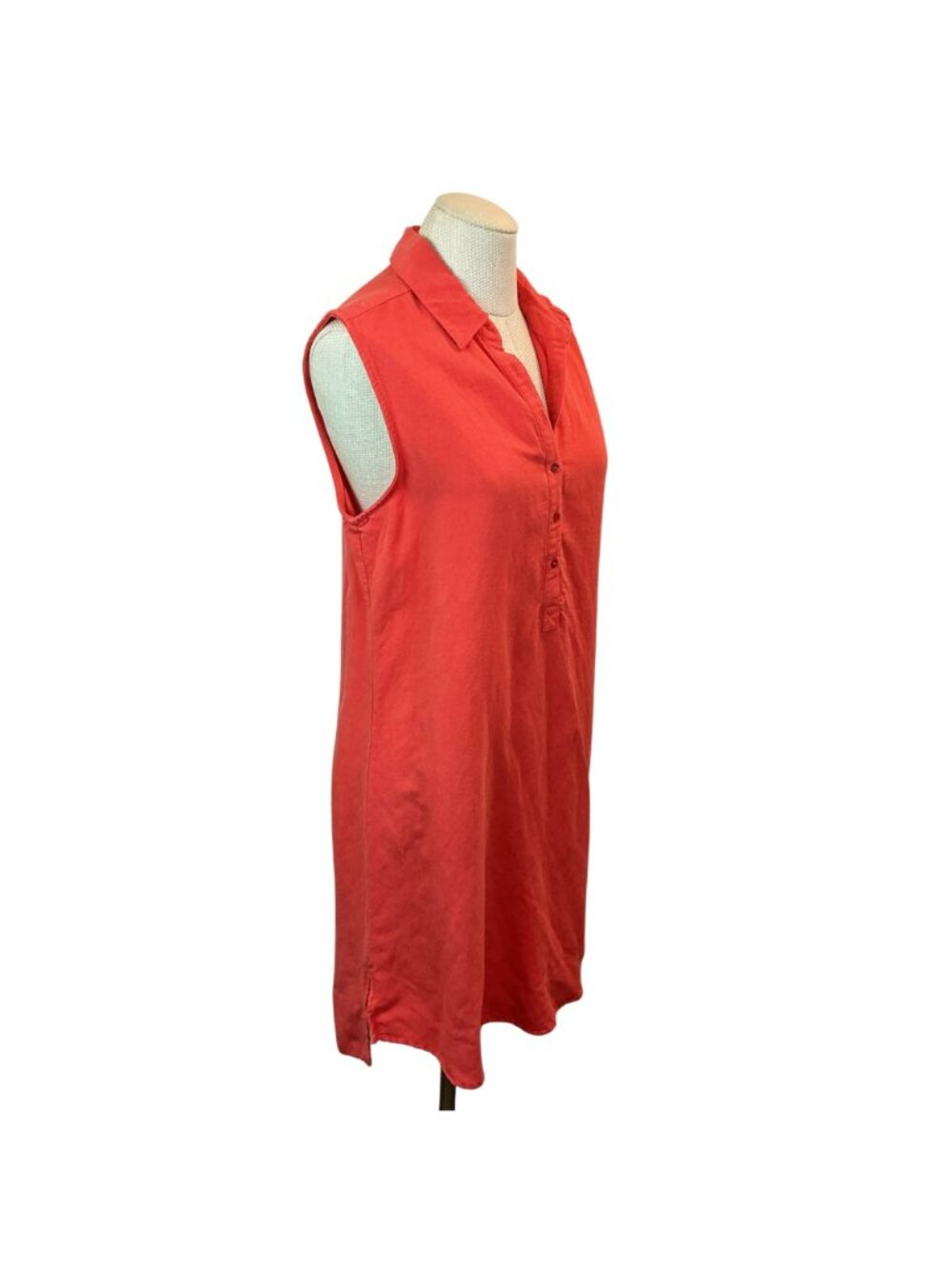 Workshop Republic Clothing Sleeveless Collared Linen Blend Tunic Dress Womens La - Picture 6 of 10